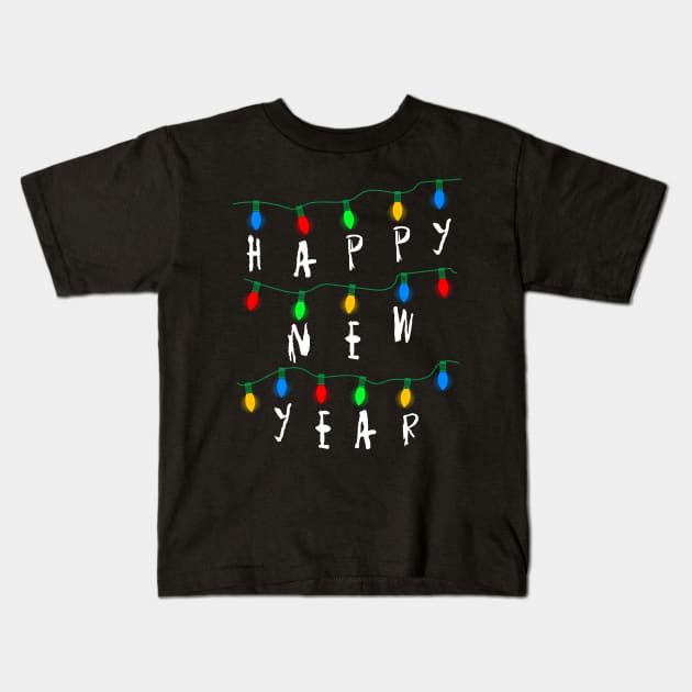 Stranger Happy New Year Kids T-Shirt by SolarFlare